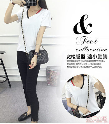 【2017夏季新寬松短袖t恤女大碼V領(lǐng)潮女小衫韓版熱賣(mài)百搭小衫批發(fā)110】深圳市南山區(qū)魂美服裝商行 - 產(chǎn)品庫(kù)